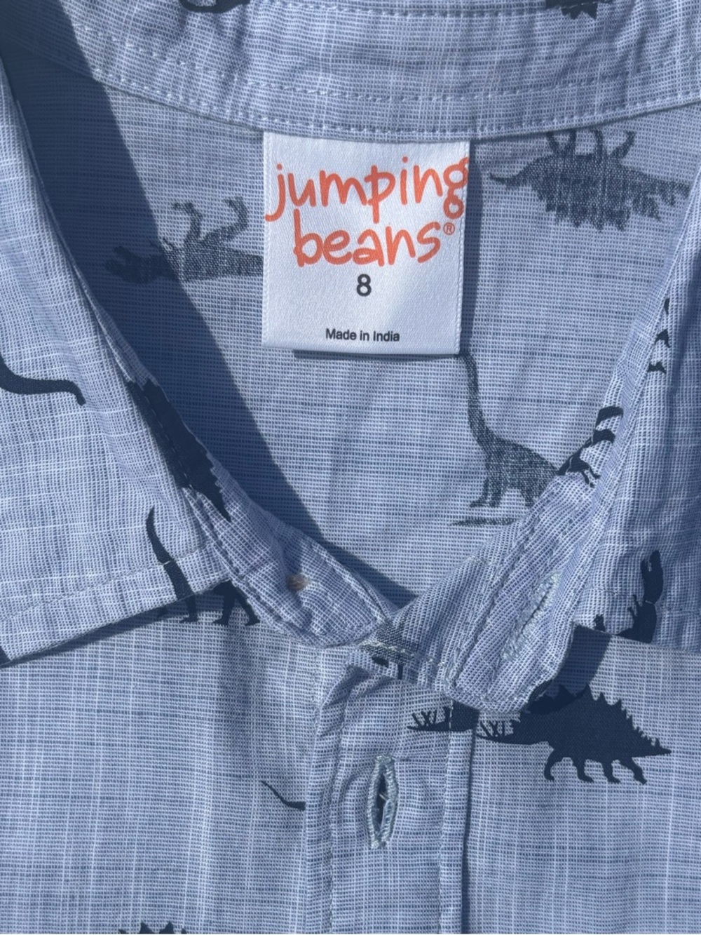 Jumping Beans NWT Boys Dinosaur Shirt Size 8 Blue Dino Print Tee - Picture 6 of 10
